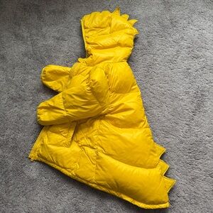 Yellow Dinosaur Hooded Down Jacket 4-5T